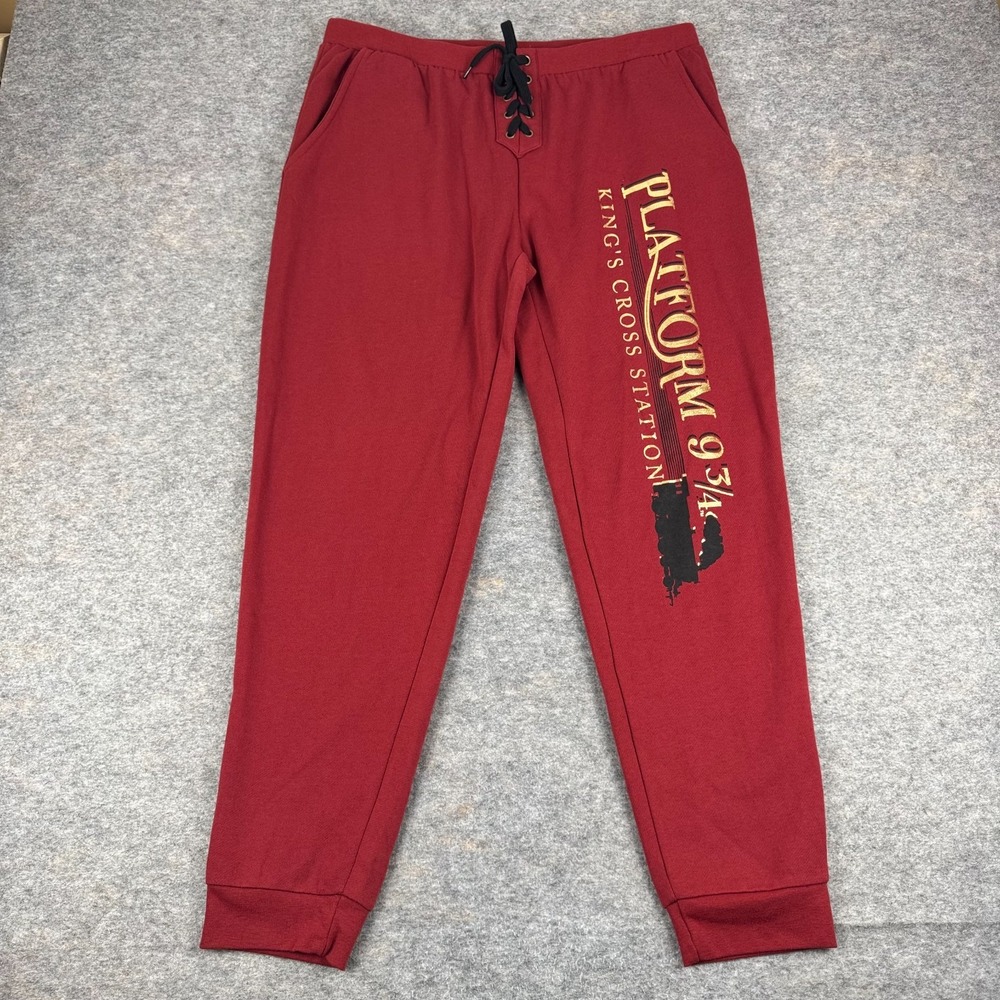 Harry Potter Sweatpants Joggers 30" Fleece Pockets Red Womens XL